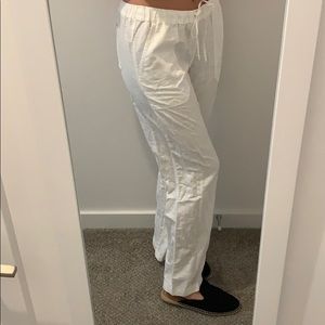 White linen pants